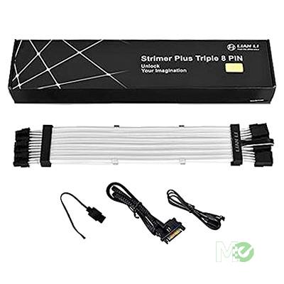 MX00121158 Strimer Plus V2 Triple 8-Pin RGB Braided GPU RTX Series Power Extension Cable, 300mm