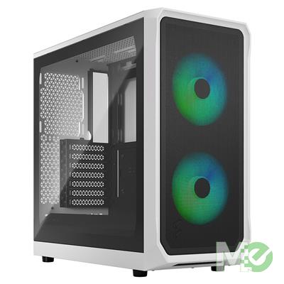 MX00122421 Focus 2 Tempered Glass RGB Edition Mid Tower Case, White w/ 2x 140mm RGB Front Fans, USB Type-C Front Port
