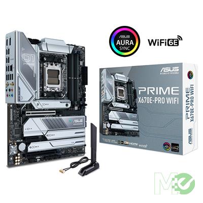 MX00122633 PRIME X670E-PRO WIFI w/ DDR5-5600, PCIe 5.0 Slot, 4x M.2 Slots, 7.1 Audio, 2.5Gb LAN, Wi-Fi 6E, BT 5.2, Aura Sync