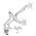 MX00123124 Dual Monitor Mount w/ Hydralift Pneumatic Articulating Arms, White