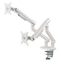 MX00123124 Dual Monitor Mount w/ Hydralift Pneumatic Articulating Arms, White