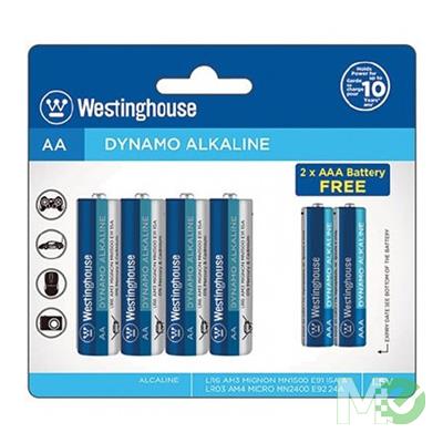 MX00123356 Dynamo Alkaline Battery 4pcs AA w/ Free 2pc AAA