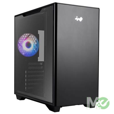 MX00123472 A5 Mid-Tower Case w/ Tempered Glass Side Panel, Black