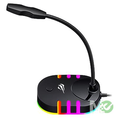 MX00123642 GK58B USB RGB Gaming Microphone, Black w/ Multizone RGB Backlighting, Goose Neck Arm, Omnidirectional Pattern