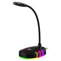 MX00123642 GK58B USB RGB Gaming Microphone, Black w/ Multizone RGB Backlighting, Goose Neck Arm, Omnidirectional Pattern