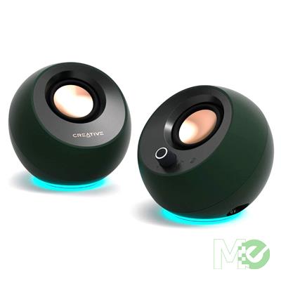 Creative Labs Pebble Pro v3.0 Speakers, Black / Green w/ Bluetooth v5.3,  USB Type-C, 3.5mm ports - 2.0 Speakers - Memory Express Inc.