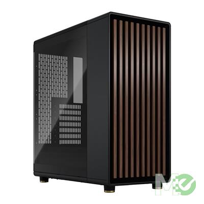 MX00123952 North ATX Mid Tower Case w/ Tempered Glass, Wood Front Bezel -Charcoal