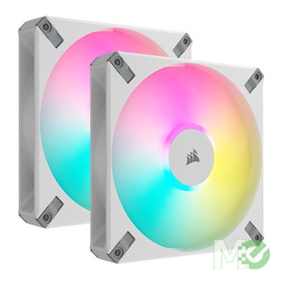 MX00124022 AF140 RGB ELITE 140mm High-Performance PWM Fluid Dynamic Bearing Case Fan, 2-Pack - White