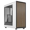 MX00124271 North ATX Mid Tower Case w/ Tempered Glass Side, Wood Front Bezel, Chalk White