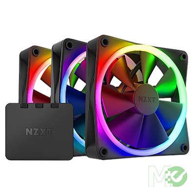MX00124345 F120 RGB 120mm Case Fan 3 Pack, Black w/ RGB Controller