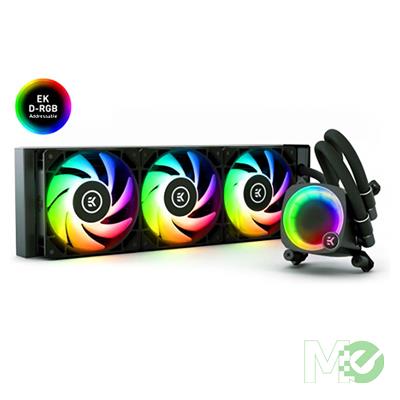 MX00124470 EK-Nucleus AIO CR360 Lux D-RGB Liquid CPU Cooler, Black w/ 360mm Radiator, 3x EK-FPT 120mm D-RGB Fans