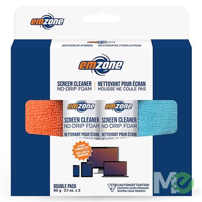 MX00124621 Screen Cleaner No-Drip Foam Kit w/ Cloths, 2-Pack 