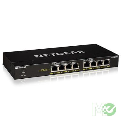MX00124655 GS308PP 300 Series 8-Port Gigabit Ethernet SOHO Unmanaged Switch w/ 8-Ports PoE+ 