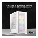 MX00124714 iCUE 5000D RGB Mid-Tower Case w/ 3x AF120 RGB Elite Fans, Lighting Node PRO Controller, Tempered Glass -White