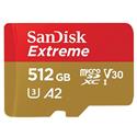 MX00124981 Extreme microSDXC U3 V30 UHS-I Card w/ SD Card Adapter, 512GB 