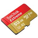 MX00124981 Extreme microSDXC U3 V30 UHS-I Card w/ SD Card Adapter, 512GB 