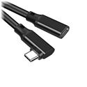 MX00125461 USB 3.1 Gen2 Type-C 100W PD Charging Extension Cable, 8 Inches, Black w/ Right Angled Male USB Type-C Plug