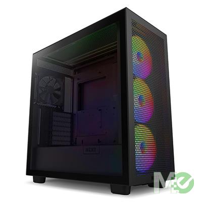 MX00125516 H7 Flow RGB Edition Case, Matte Black w/ Tempered Glass Side Panel, 3x F140 RGB Core Fans, 1x F120 RGB Quiet Fan