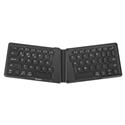 MX00125585 AKF003US Foldable Antimicrobial Bluetooth Wireless Keyboard, Black w/ 64 Keys, Dual Space Bars, Internal Battery
