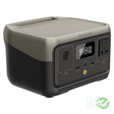 MX00125588 RIVER 2 Portable Power Station w/ 256Whr LiFePO4 Battery, 120V AC @ 600W, 12V Vehicle & USB Type C / Type-A Outputs