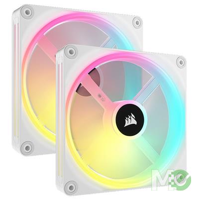 MX00125929 iCUE LINK QX140 RGB 140mm PWM PC Case Fan Starter Kit, White, Dual Pack