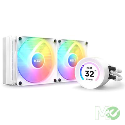 MX00125946 Kraken Elite 240 RGB 240mm AIO Liquid Cooler, White w/ LCD Display, 2x F120 RGB Core Fans 