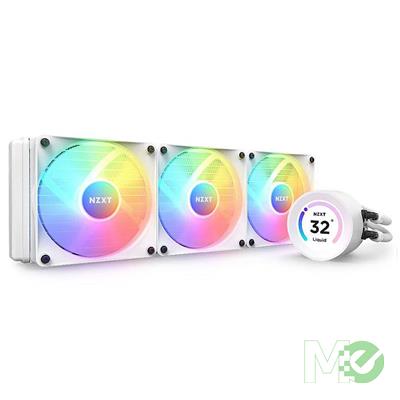 MX00125950 Kraken Elite 360 RGB 360mm AIO Liquid Cooler, White w/ LCD Display, 3x F120 RGB Core Fans 