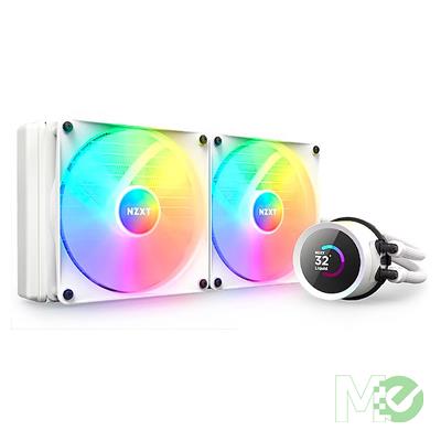 MX00125973 Kraken 280mm AIO RGB CPU Cooler, White w/ 40mm TFT Colour Display, Dual 140mm F140 RGB Core Fans, 3 Channel RGB Controller