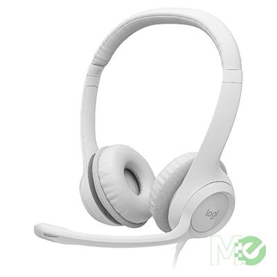 MX00126072 H390 USB Digital Audio Computer Headset, Off White w/ In-Line Audio Controls, 30mm Drivers, USB Type-A Connector