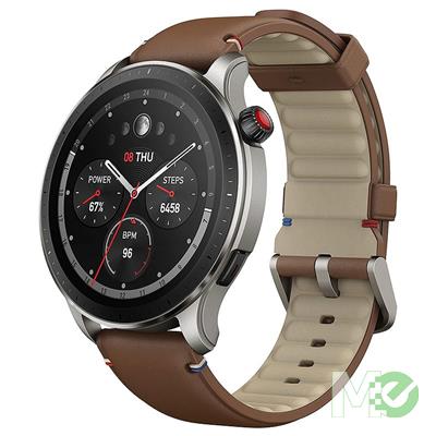 MX00126093 GTR 4, 1.43in AMOLED Touch, 5 ATM, 14-Day Battery, Blood, Heartrate & Sleep Monitor, Fitness Tracker Smart Watch, Brown