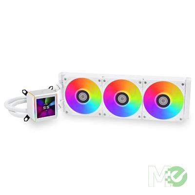 MX00126525 Galahad II LCD 360mm AIO Liquid CPU Cooler, White w/ 2.88 inch IPS LCD Display, 3x 120mm Fans