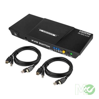 MX00126796 2 Port HDMI 4K @30Hz KVM Switch w/ Remote Control
