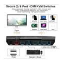 MX00126796 2 Port HDMI 4K @30Hz KVM Switch w/ Remote Control