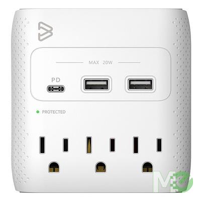 MX00126843 3-Outlet Surge Protector w/ USB Charging, 30W PD