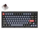 MX00127047 V1 QMK Custom Mechanical Keyboard, Fully Assembled, Frosted Black w/ Knob, Keychron K Pro Brown
