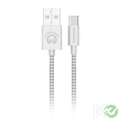 MX00127795 4ft USB-A to USB-C Braided Charge and Sync Cable, White