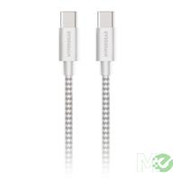 Hypergear 4ft USB-C to USB-C Braided Charge and Sync Cable, White Product Image