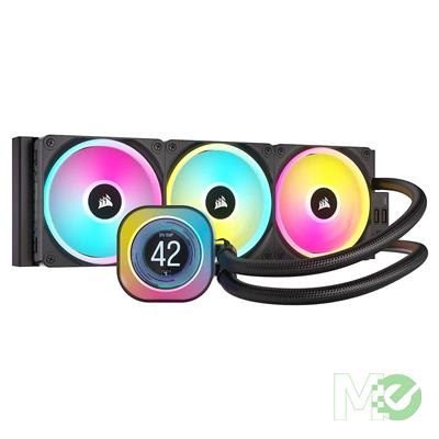 MX00127936 iCUE LINK H150i 360mm LCD Liquid CPU Cooler, Black w/ 53mm Colour IPS Screen, 3x QX120 RGB 120mm Fans