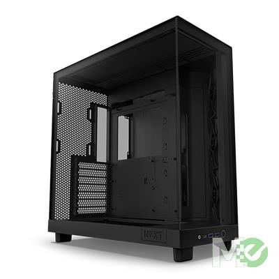 MX00127978 H6 Flow Mid Tower Compact Dual-Chamber ATX Case w/ Tempered Glass, Black