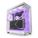 MX00127988 H6 Flow RGB Mid Tower Compact Dual-Chamber ATX Case w/ Tempered Glass, White