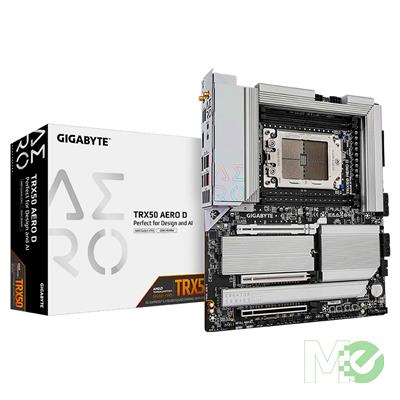 MX00128055 TRX50 AERO D w/ Quad Channel DDR5 ECC Registered, Triple PCIe x16, Quad M.2, 10Gb + 2.5G LAN, DTS:X Ultra, Wi-Fi 7