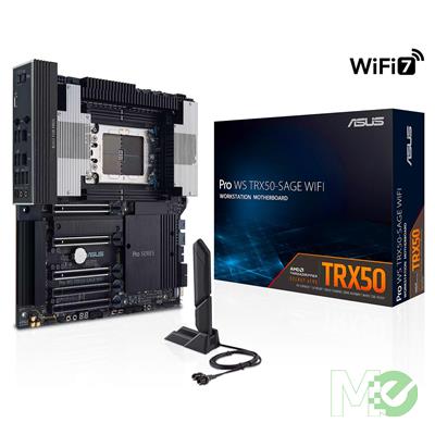 MX00128056 Pro WS TRX50-SAGE WIFI w/ Quad Channel DDR5 ECC, Triple PCIe 5.0 x16, Triple M.2, 10Gb + 2.5G LAN, Wi-Fi 7