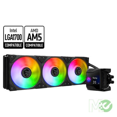 MX00128220 MPG CORELIQUID D360 Series AIO Liquid CPU Cooler w/ 60mm Colour IPS Display, 3x 120mm Torx 4.0 RGB Fans, 60mm VRM Cooler Fan