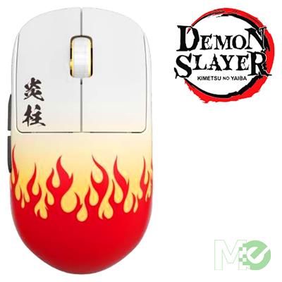 MX00128664 X2H (Medium) Demon Slayer RENGOKU KYOJURO Limited Edition Wireless / Wired Gaming Mouse w/ USB Wireless Receiver, Charging Cable