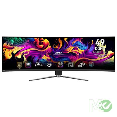 MX00128836 MPG 491CQP QD-OLED 49in Curved 1800R Gaming Monitor w/ 144Hz 0.03ms, 32:9, Height Adjustable Arm, AI Engine