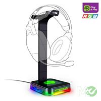 HyperGear RGB Command Station Headset Stand, Black w/ Dual USB Type-A Charging Ports, RGB Lighting Product Image