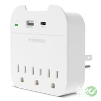 HyperGear Multi Plug 5-Outlet Extender Wall Charger w/ USB-C & USB Ports, White Product Image