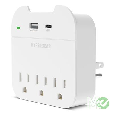MX00129020 Multi Plug 5-Outlet Extender Wall Charger w/ USB-C & USB Ports, White