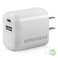 HyperGear 30W Dual Port USB-A & USB-C Wall Charger, White Product Image