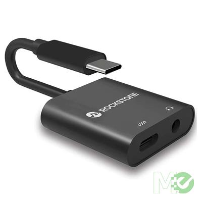 MX00129038 USB Type-C to 3.5mm Earphone & Charger Adapter, Black 